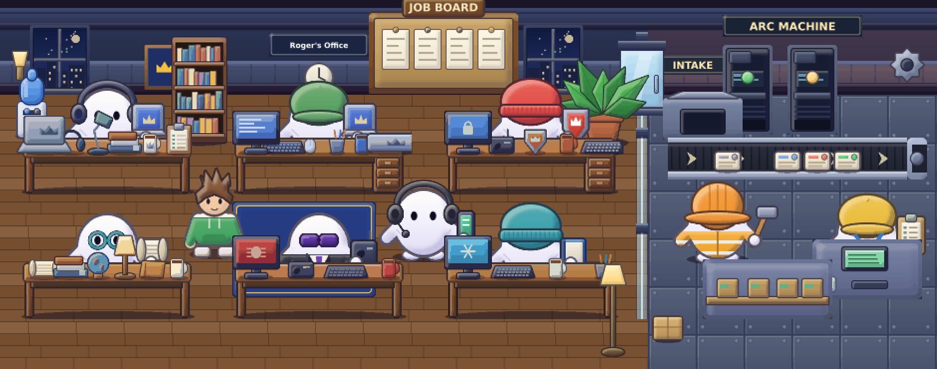composed office scene